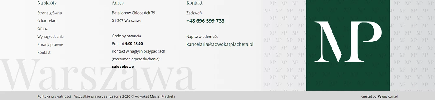 Adwokat Maciej Płacheta - Prawo - Strony www - 4 projekt
