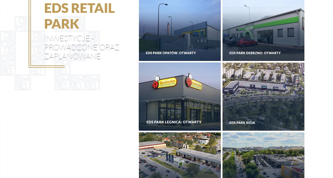 EDS Retail Park - Budownictwo, architektura, wnętrza - Strony www - 2 projekt