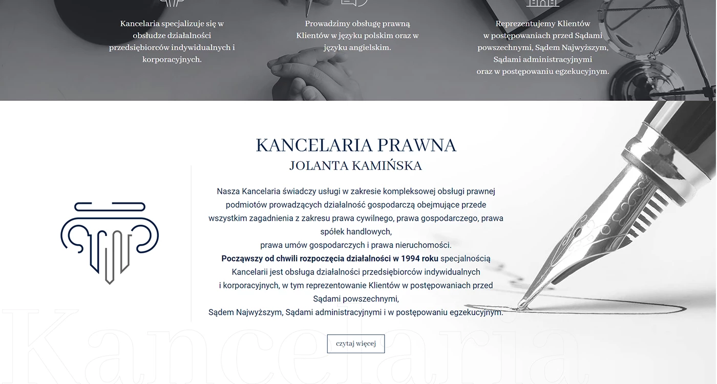 Kancelaria Prawna - Jolanta Kamińska - Prawo - Strony www - 3 projekt
