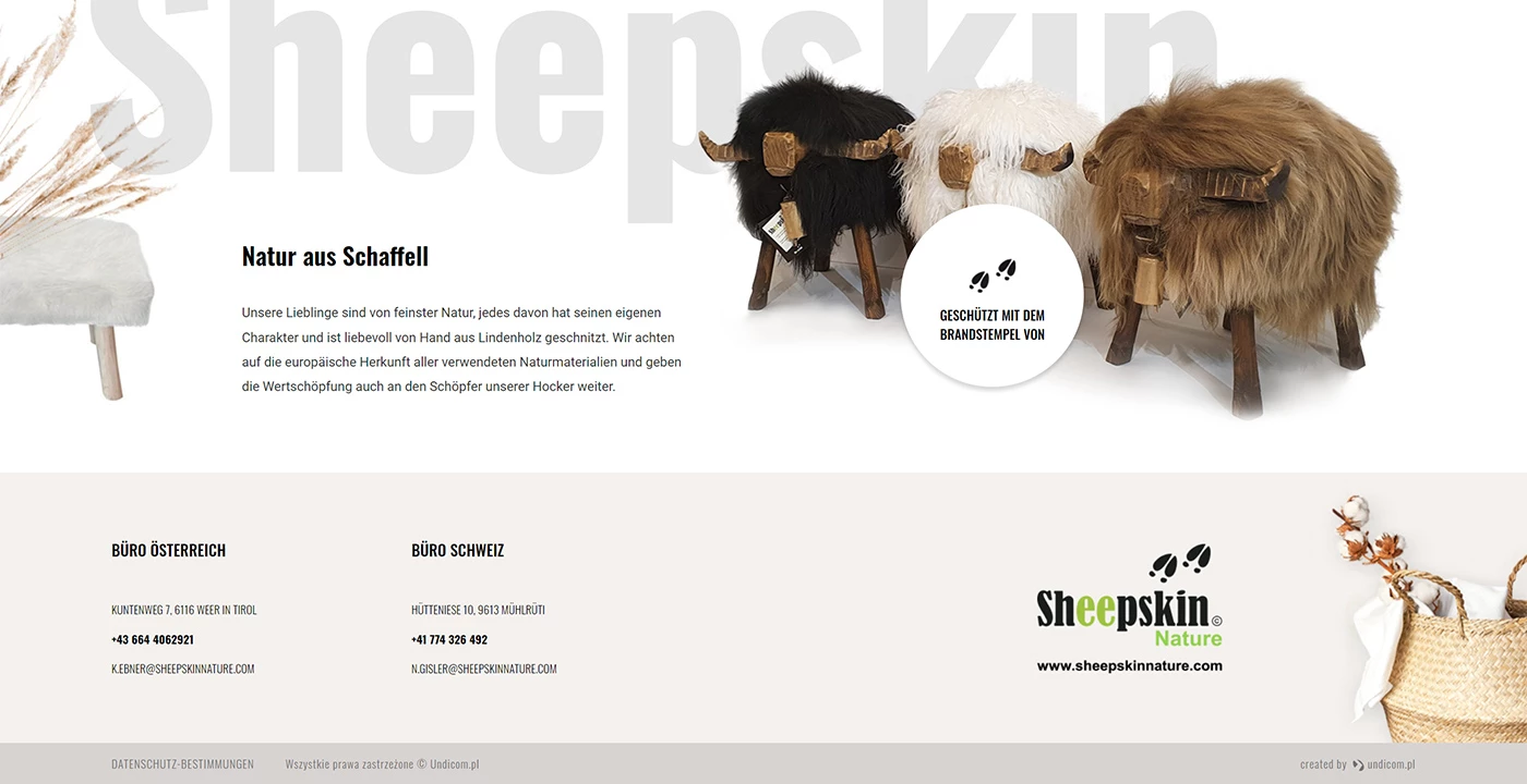 SheepSkin Nature - Odzież i tkaniny - Strony www - 5 projekt