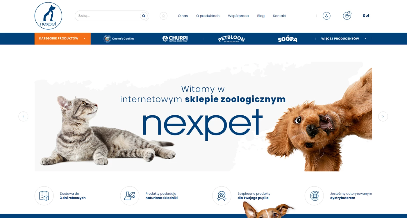 Nexpet - Zwierzęta - Sklepy www - 1 projekt