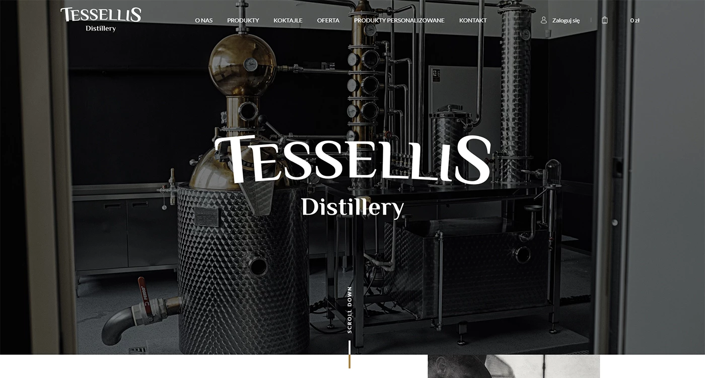 Tessellis Distillery - Żywność - Sklepy www - 1 projekt