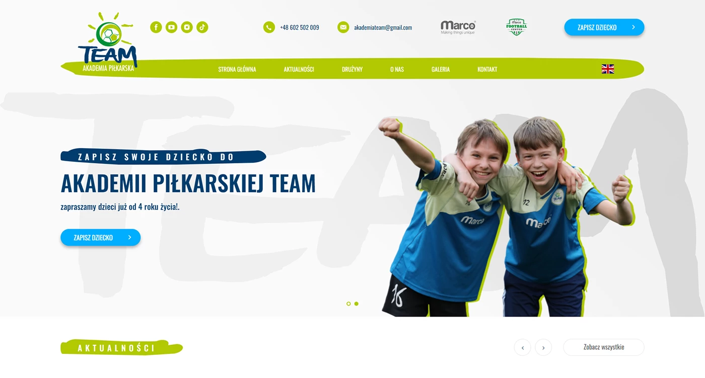 Akademia Piłkarska Team Gliwice -  - Strony www - 1 projekt