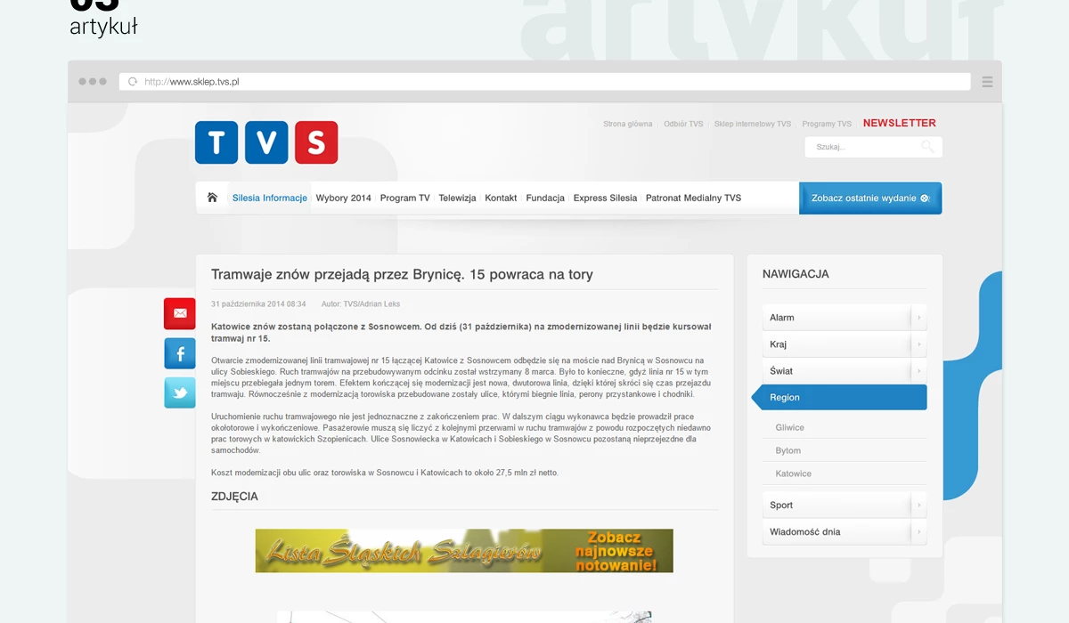 TVS - Instytucje publiczne, serwisy tematyczne - Portale - 6 projekt