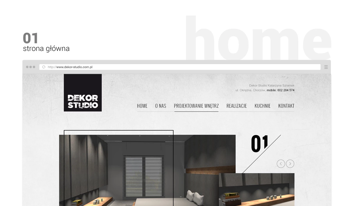 Dekor Studio - Budownictwo, architektura, wnętrza - Strony www - 2 projekt