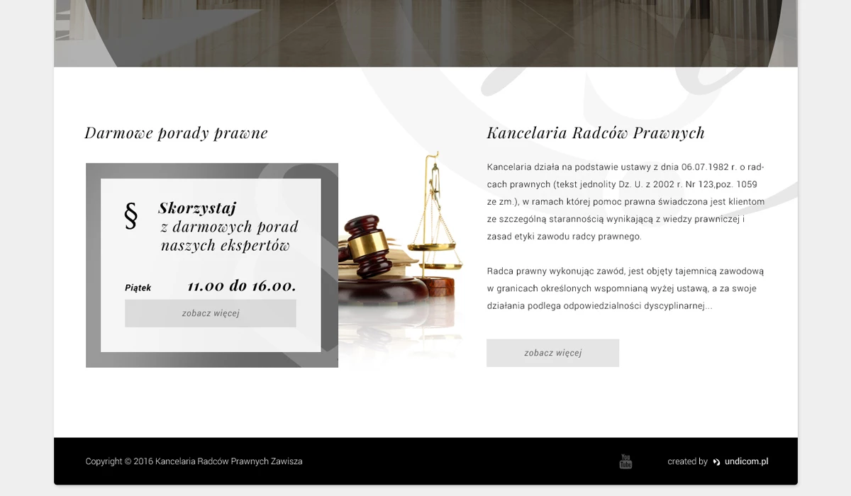 Kancelaria Radców Prawnych Zawisza - Prawo - Strony www - 3 projekt