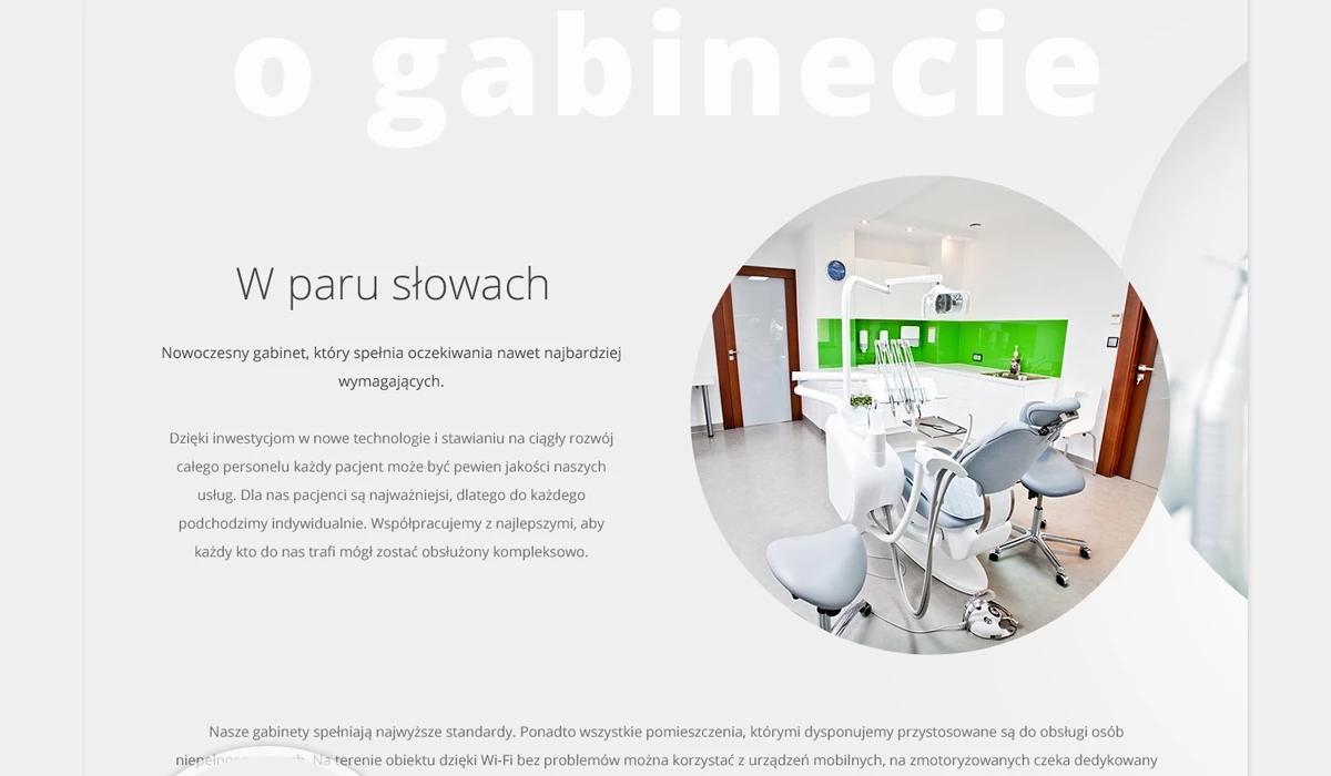 Strona www gabinetu stomatologicznego - 8 projekt