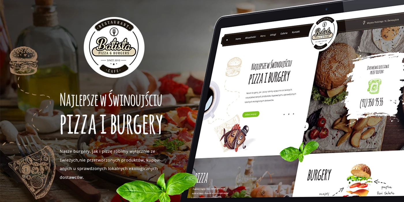 Strona internetowa dla restauracji nad morzem w Świnoujściu - 1 projekt