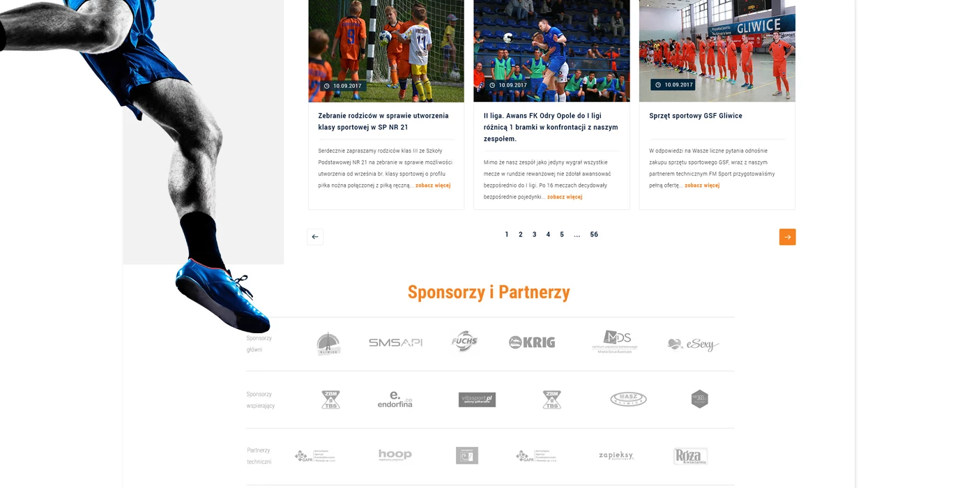 Strona internetowa dla Klubu piłkarskiego - 10 projekt
