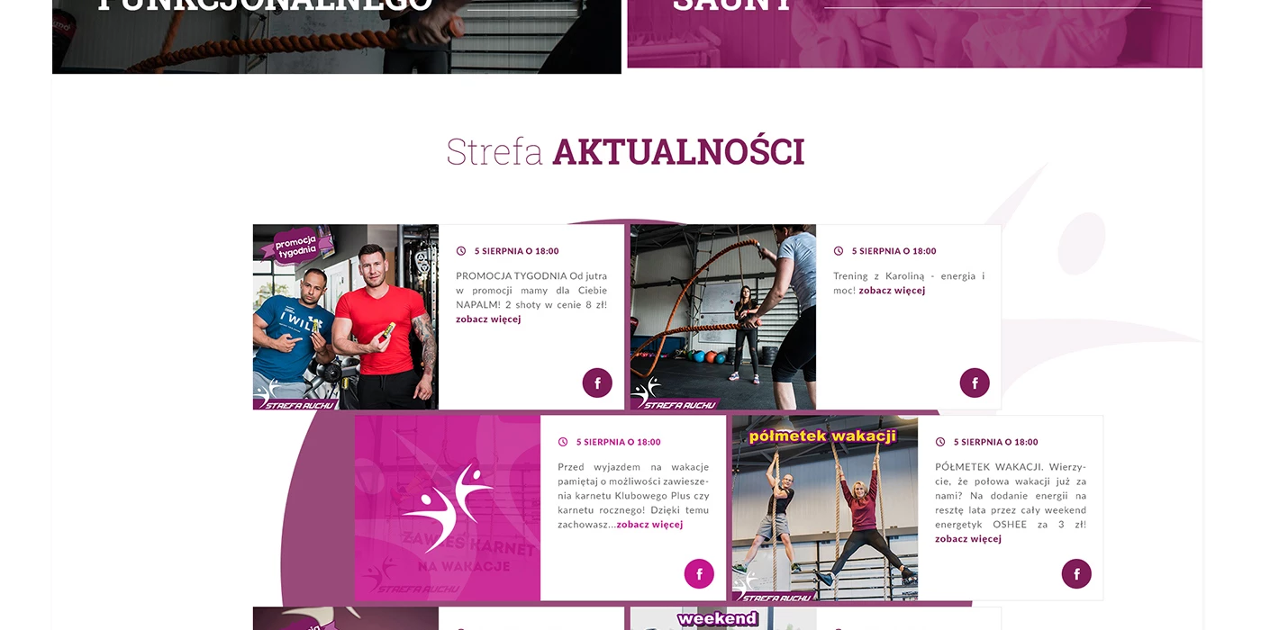 Strona www dla klubu fitness - 5 projekt
